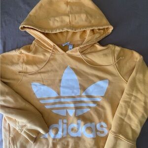 adidas Yellow Hoodie with White Trefoil Logo